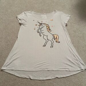 Justice, size 10, unicorn shirt white excellent use condition